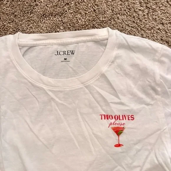 J. Crew Short Sleeve T-shirt “two olives please” - medium - Picture 2 of 3